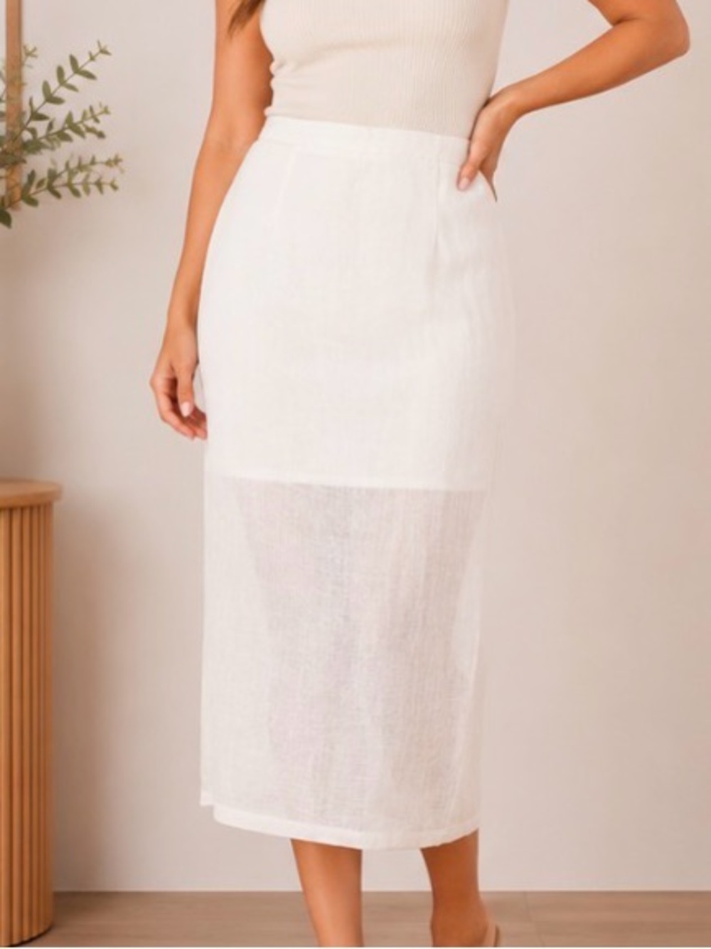 A New Day NWT Women’s White Midi Skirt – Pearl Petal